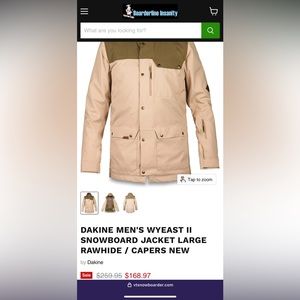 DAKINE MEN'S WYEAST II SNOWBOARD JACKET RAWHIDE / CAPERS
